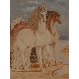 Giorgio de Chirico (1888 - 1978), by and after, Chevaux, a colour lithograph, signed in pencil,