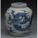A Chinese ovoid ginger jar and cover, pa