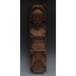 An Elizabethan oak figural pilaster, car