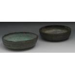 A pair of Chinese bronze circular brush