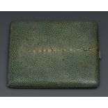 An Art Deco shagreen rounded rectangular