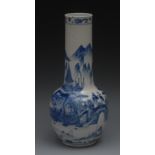 A Chinese mallet shaped vase, painted in