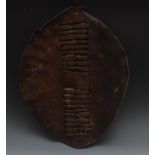 Tribal Art - a Zulu animal hide shield,