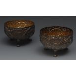 A pair of Indian silver circular bowls,