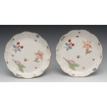 A pair of Derby shaped circular plates,