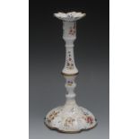 An 18th Bilston enamel candlestick, pain