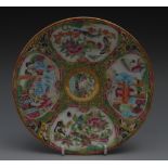 A Cantonese circular footed dish, painte