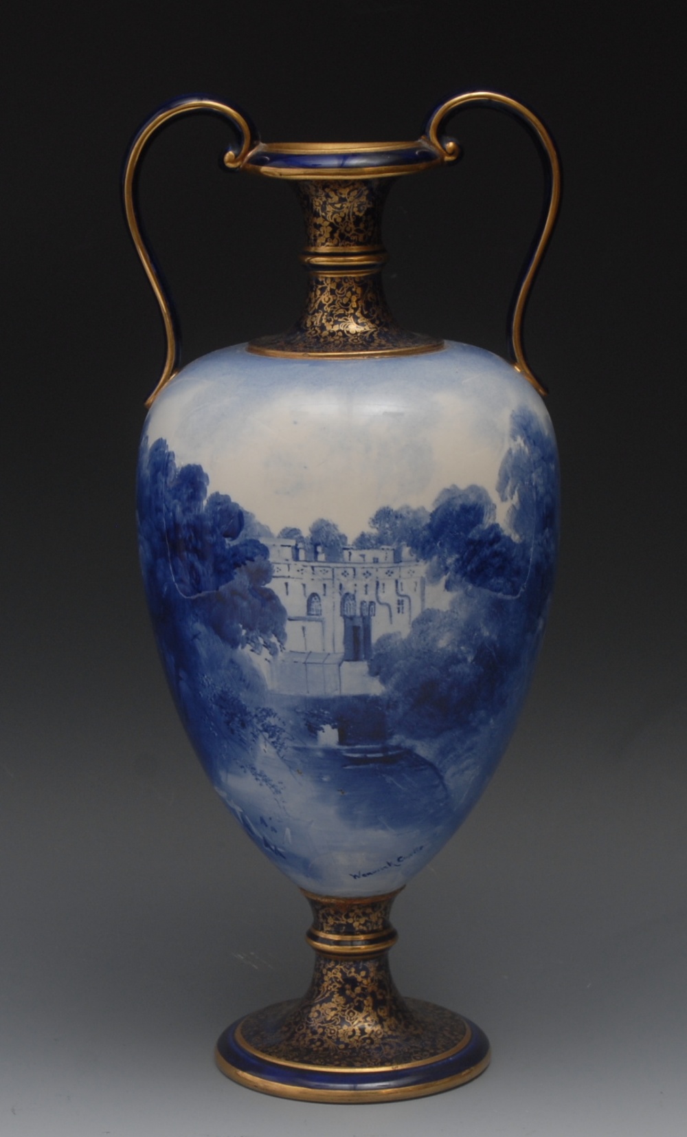 A Doulton Burslem named-view two-handled