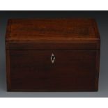 A 19th century mahogany rectangular tea