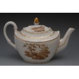 A  Pinxton slender boat shape teapot and