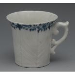 A Worcester feather moulded coffee cup,