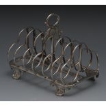 A William IV seven-bar toast rack, leafy