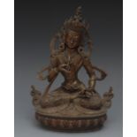 Indian School, a gilt patinated bronze o