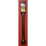 A George III mahogany stick barometer, t