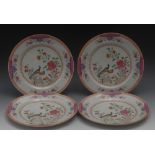 A set of four Chinese Famille Rose plate