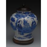 A Chinese baluster vase, painted in unde