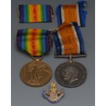 Medals, World War One, Pair, 2918 PTE P.
