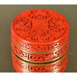 A Chinese cinnabar lacquer table snuff b