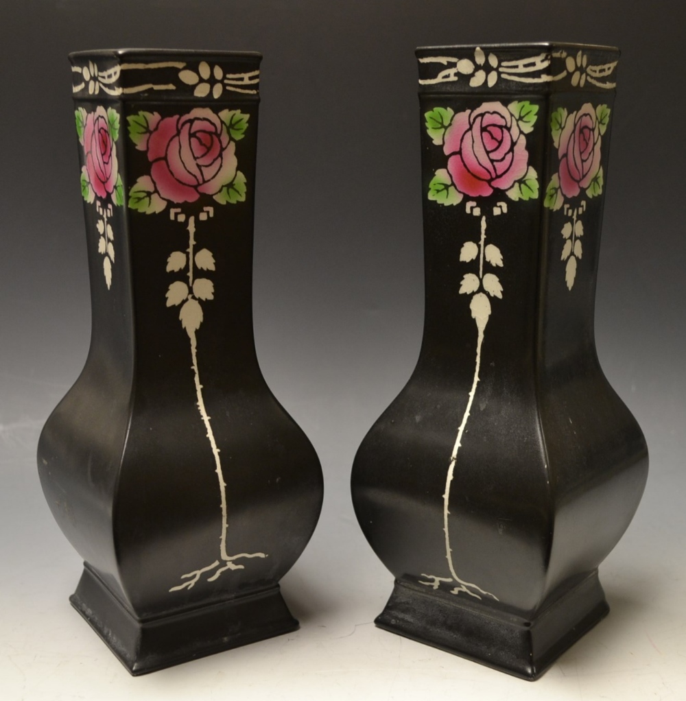 A pair of Shelley Trellis Rose pattern s