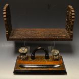 A Victorian Gothic Revival desk stand, a