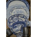 Miscellaneous- blue and white meat plate