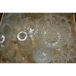 Glassware - decanters, drinking glasses,