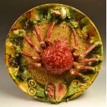 A continental maiolica plate, modelled a