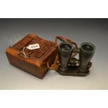 A pair of WWI German binoculars, brown l