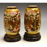 A pair of small Japanese satsuma vases,