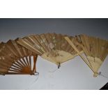 A novelty Victorian fabric and ivory fan