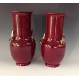 A pair of Bretby Applique baluster vases