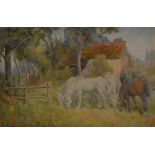 Sidney Goodwin  Horses Grazing  signed,