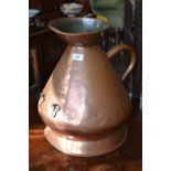 An early 20th century copper 4 gallon haystack measure