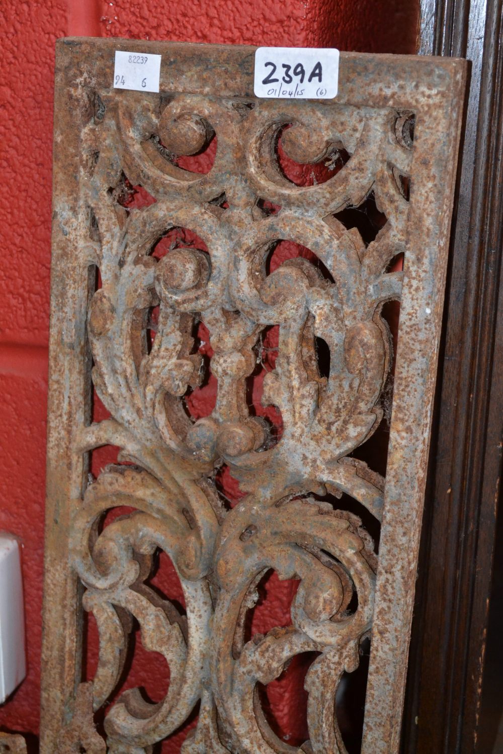 A set of five French cast iron architecture panels, 19th century