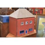 A scratch built dolls house and a quantity of dolls house furniture