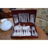 A cased canteen of Sheffield plate cutlery