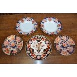 Ironstone ware including Mason's Imperial pattern dinner plate; two A.Bros. soup bowls; two side