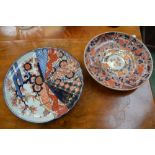 Two Japanese dishes in the imari palette