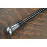 A silver mounted gentleman's walking cane