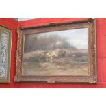 English School (19th century)
Loading the Horse and Cart 
indistinctly signed, oil on canvas, 50cm