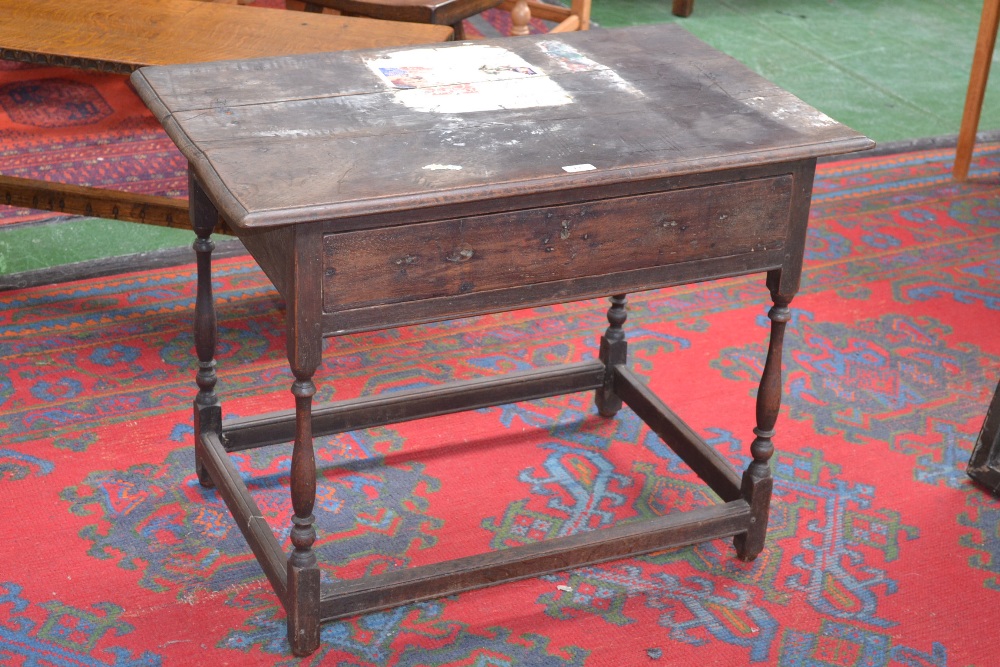 A William and Mary oak side table, c.1690