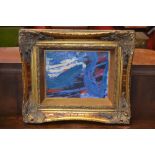 Contemporary School
Abstract tones of red blue and white, initialled RM and dated 1995, Impasto oil
