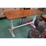 A rectangular Victorian cast iron tavern table, by Gaskills, Bar Fitters, Birmingham