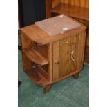A 1930's marble topped French oak bedside cabinet.