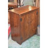 An oak two door cupboard