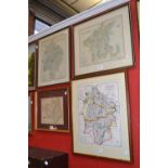 Maps - Durham; Warwickshire; Worcestershire; Warwickshire, Places of the Meeting of Foxhounds,