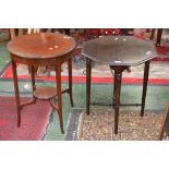 An Edwardian mahogany circular occasional table; an octagonal occasional table