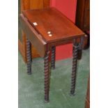 A mahogany dropleaf occasional table, rope twist supports, circa 1880