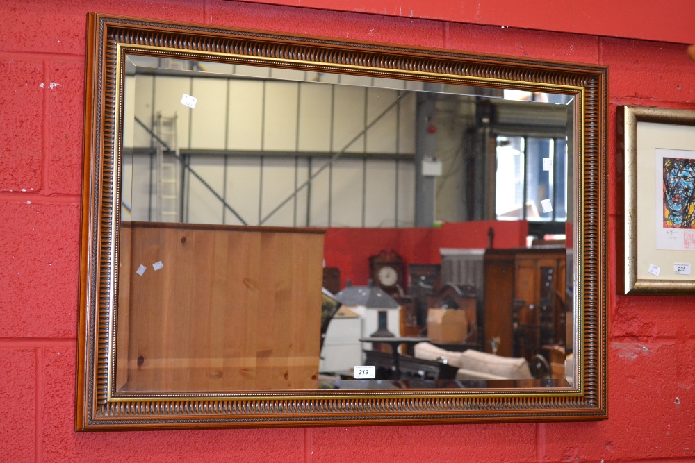 An Art Deco brass framed mirror; another contemporary mirror; Corby Classic trouser press; a chrome