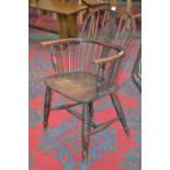 A mid-19th Century elm Windsor chair, c.1840